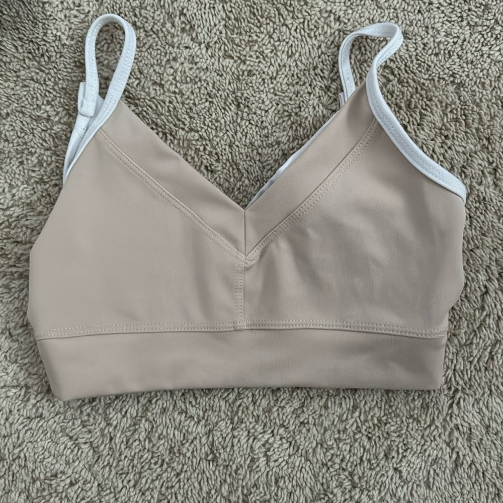 five dancewear tan white daily bra! adult xs!